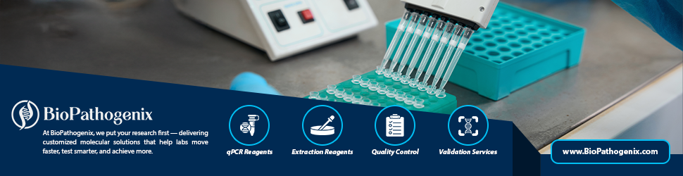 BioPathogenix qPCR reagents, extraction reagents, quality control, and validation services banner