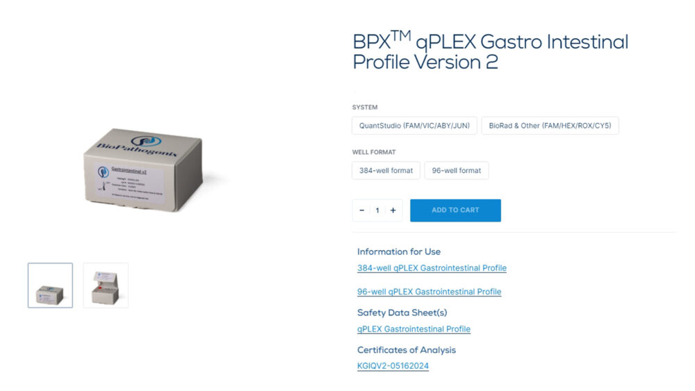 BPX qPLEX Gastro Intestinal Profile Version 2 product kit