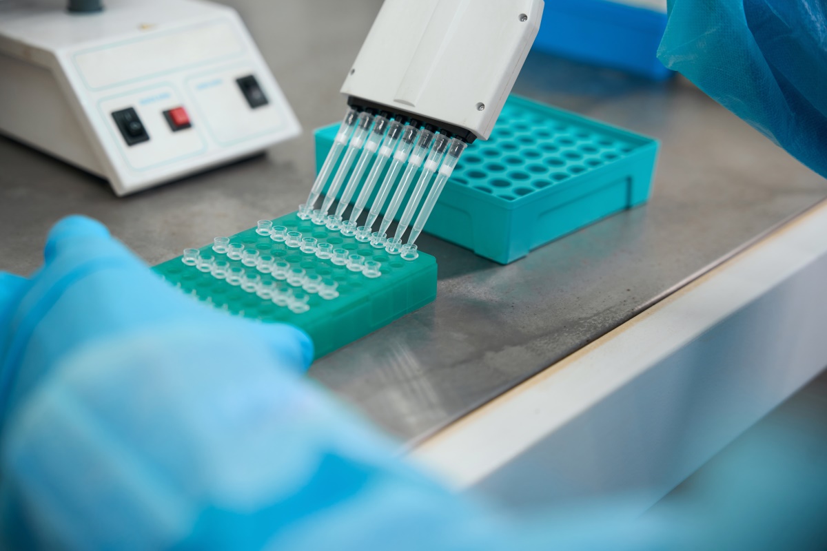 Infectious disease specialist working in a laboratory