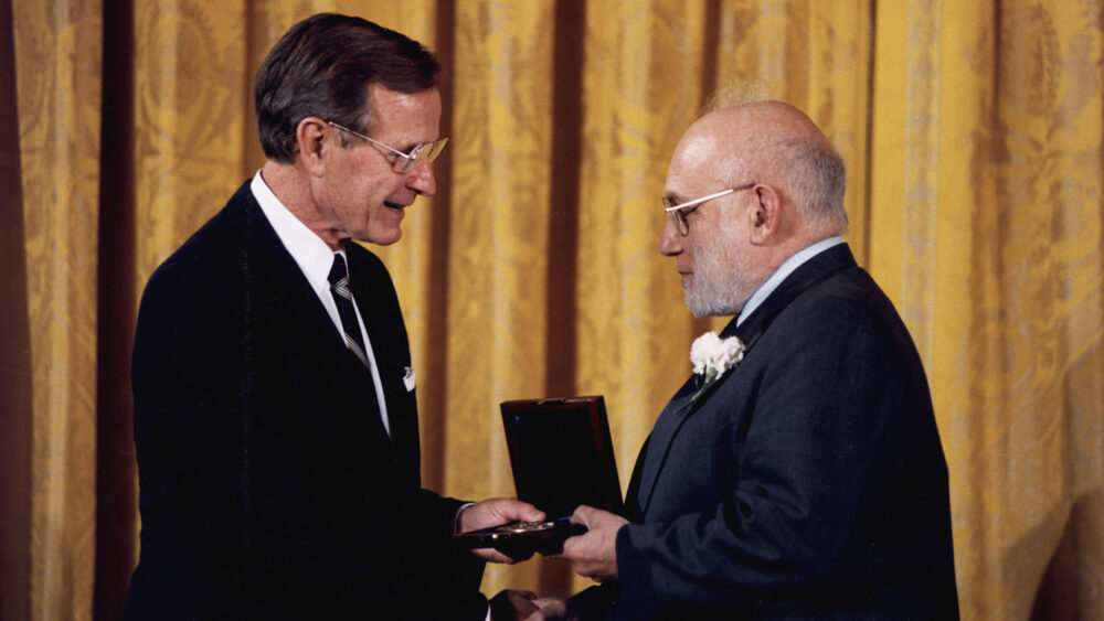 Joshua Lederberg receiving an honor or award