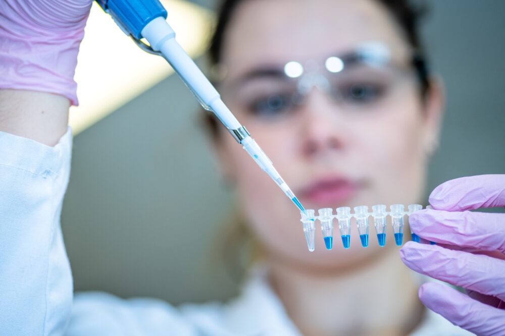 Researcher performing a PCR test in the laboratory